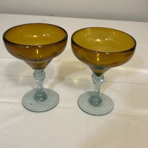 Artland Hand Blown Margarita Glasses.